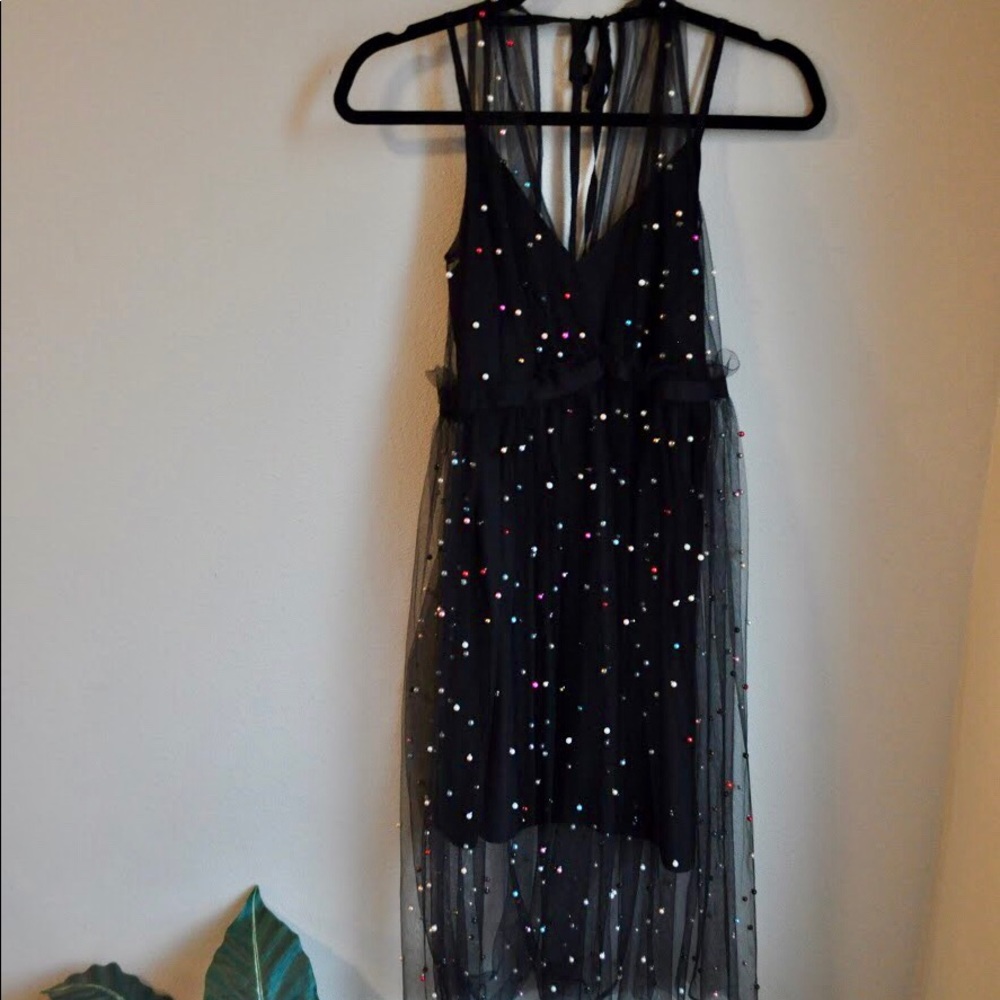 Beaded Tesoro Collective Little Black Dress